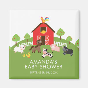 Baby shower van boerderijdieren Favor Magnet