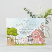 Baby shower van boerderijdieren kaart (Staand voorkant)