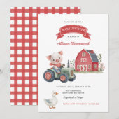 Baby shower van boerderijdieren kaart (Voorkant / Achterkant)