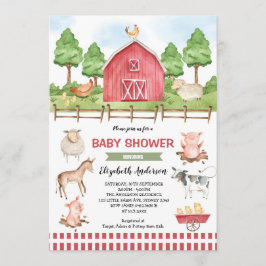 Baby shower van boerderijdieren kaart