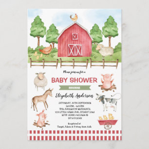 Baby shower van boerderijdieren kaart