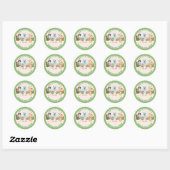 Baby shower van boerderijdieren ronde sticker (Vel)