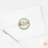 Baby shower van boerderijdieren ronde sticker (Envelop)