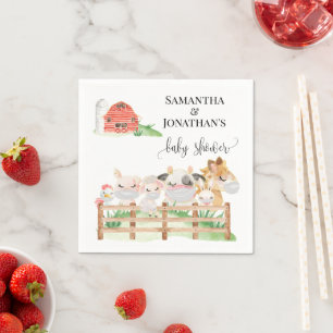 Baby shower van boerderijen baby's servet