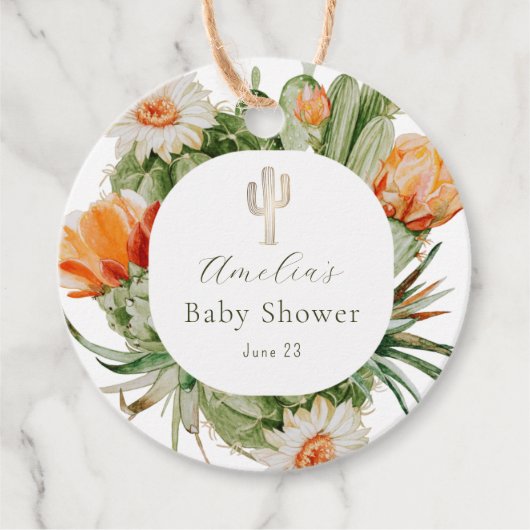 Baby shower van Boho cactus Bedankjes Labels (Voorkant)