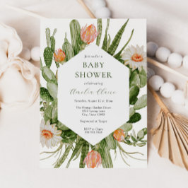 Baby shower van Boho cactus Kaart