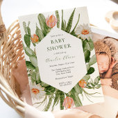 Baby shower van Boho cactus Kaart