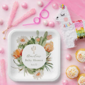Baby shower van Boho cactus Papieren Bordje (Feest)