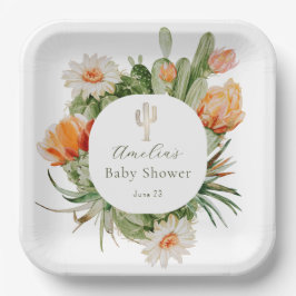Baby shower van Boho cactus Papieren Bordje