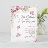 Baby shower van Boho Floral Butterfly Kaart (Staand voorkant)