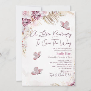 Baby shower van Boho Floral Butterfly Kaart
