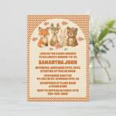 Baby shower van Boho Floral Knitted Woodland Anima Kaart (Staand voorkant)