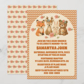 Baby shower van Boho Floral Knitted Woodland Anima Kaart (Voorkant / Achterkant)