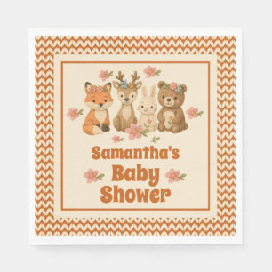 Baby shower van Boho Floral Knitted Woodland Anima Servet