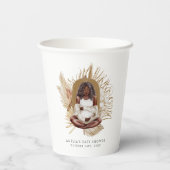 Baby shower van Boho Florals Papieren Bekers (Achterkant)