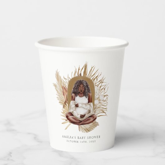 Baby shower van Boho Florals Papieren Bekers (Voorkant)