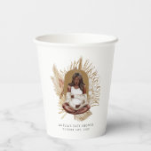 Baby shower van Boho Florals Papieren Bekers (Achterkant)