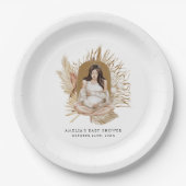 Baby shower van Boho Florals Papieren Bordje (Voorkant)