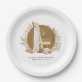 Baby shower van Boho Florals Papieren Bordje (Voorkant)