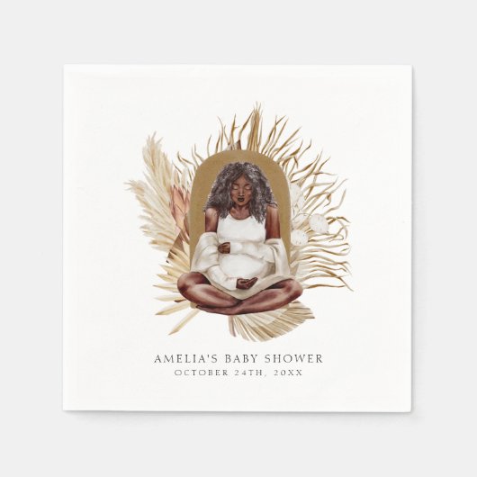 Baby shower van Boho Florals Servet (Voorkant)