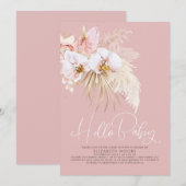 Baby shower van Boho Pampas Grass en Tropical Flow Kaart (Voorkant / Achterkant)