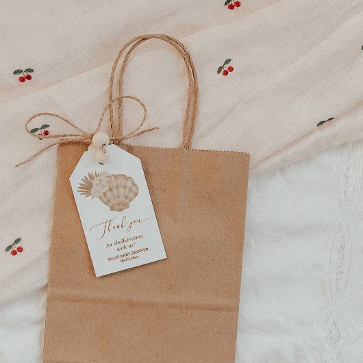 Baby shower van Boho Seashell Cadeaulabel