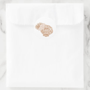 Baby shower van Boho Seashell Ronde Sticker