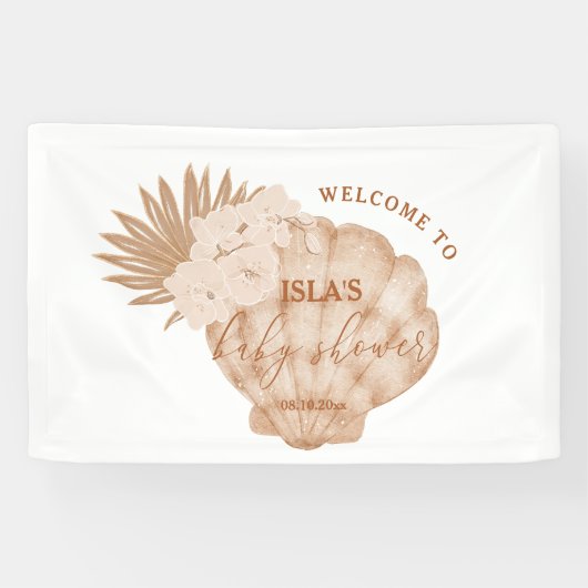 Baby shower van Boho Seashell Spandoek (Horizontaal)
