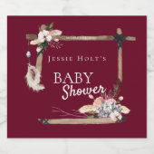 Baby shower van Boho Southwestern-Bourgogne Sparkling Wijnetiket (Enkel label)