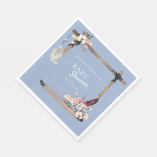 Baby shower van Boho Southwestern Chambray Servet (Hoek)