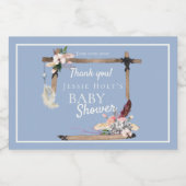 Baby shower van Boho Southwestern Chambray Voedselcontainer Etiket (Enkel label)