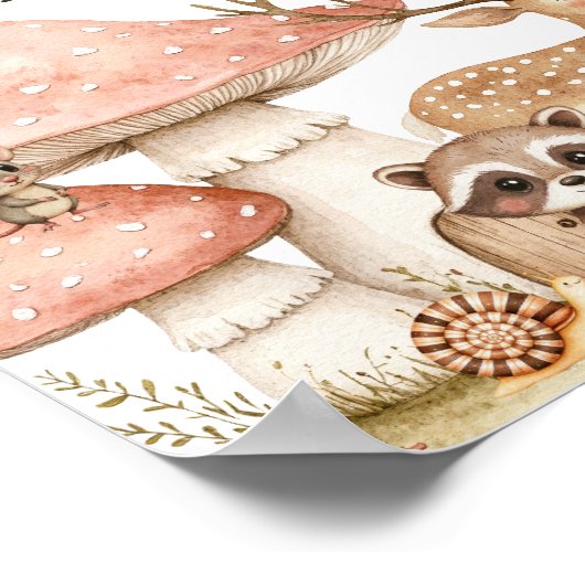 Baby shower van Boho Woodland Animals Poster (Hoek)