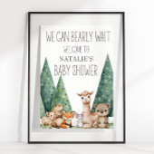 Baby shower van Boho Woodland Animals Poster