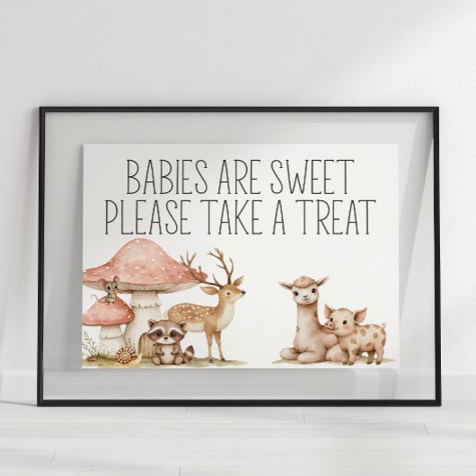 Baby shower van Boho Woodland Animals Poster