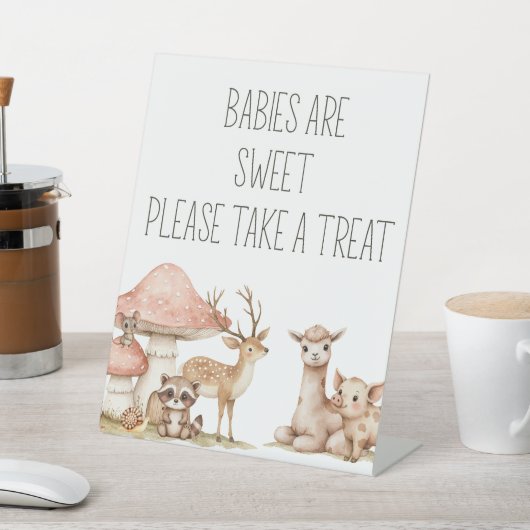 Baby shower van Boho Woodland Animals Reclamebord Met Voetstuk (Insitu)