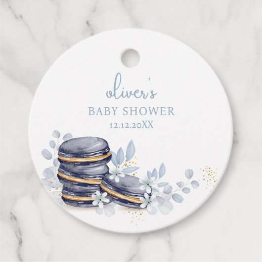 Baby shower van Bonjour Bébé Macaron Bedankjes Labels (Voorkant)