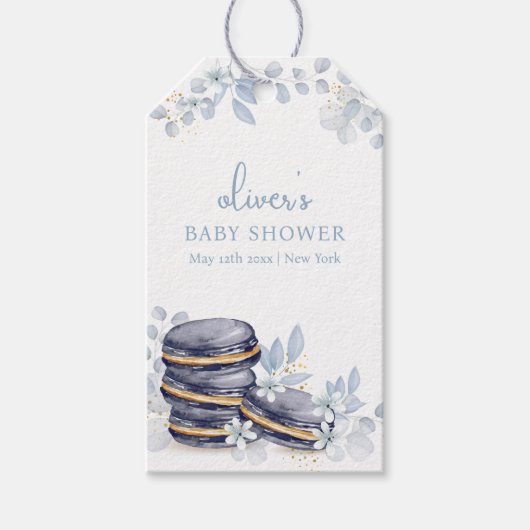 Baby shower van Bonjour Bébé Macaron Cadeaulabel (Voorkant)