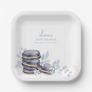Baby shower van Bonjour Bébé Macaron Papieren Bordje
