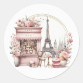 Baby shower van Bonjour Bébé Ronde Sticker (Voorkant)