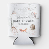 Baby shower van bos- en houtdieren blikjeskoeler (Voorkant)