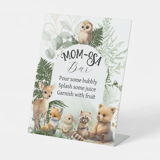 Baby shower van bos reclamebord met voetstuk (Voorkant)