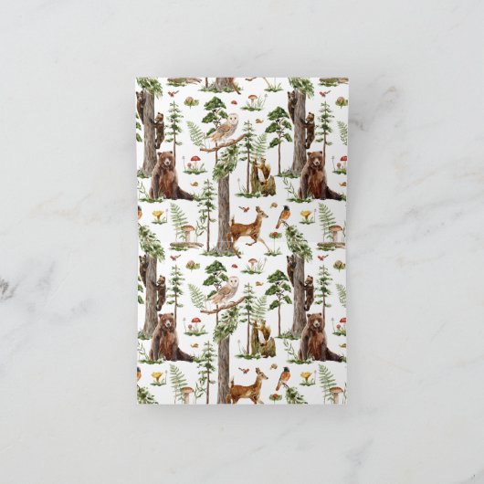 baby shower van bosdieren bedankkaart (Binnen)