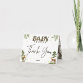 baby shower van bosdieren bedankkaart (Achterkant)