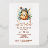 Baby shower van bosdieren folie uitnodiging (Voorkant)