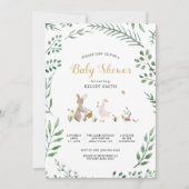 Baby shower van  bosdieren kaart (Voorkant)