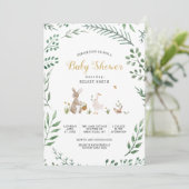 Baby shower van  bosdieren kaart (Staand voorkant)