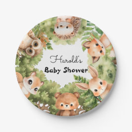 Baby shower van bosdieren papieren bordje