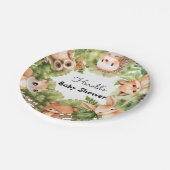Baby shower van bosdieren papieren bordje (Gekanteld)