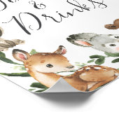Baby shower van bosdieren Voedsel- en Drinken Poster (Hoek)