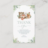 Baby shower van bosgebieden Hartelijk dank Informatiekaartje (Voorkant)